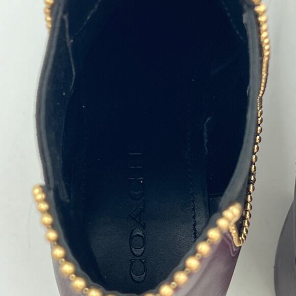 Coach Torri Bootie Leather Ankle Boots Purple FG4189 - Picture 4 of 10